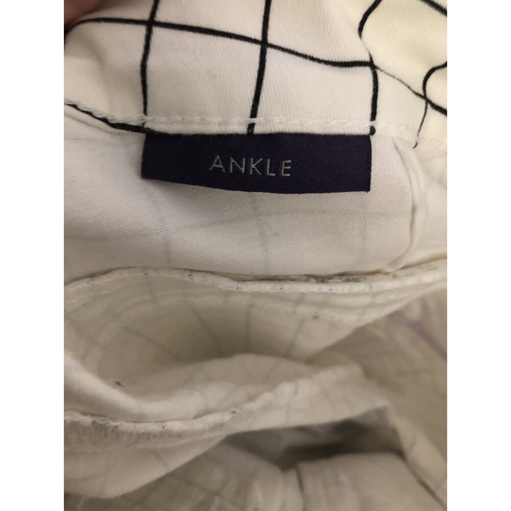 NYDJ Not Your Daughters Windowpane Grid Twill Ankle Pants Black White Size 10 - Picture 12 of 13